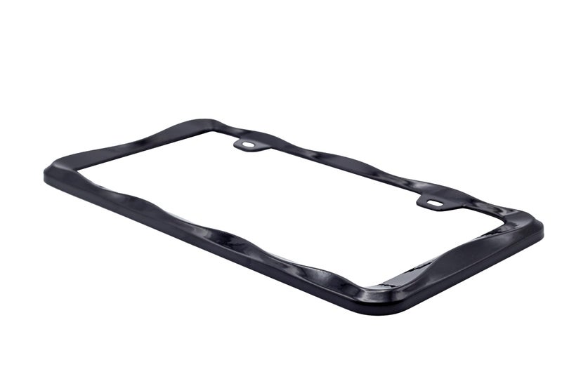Creathome 3D Curly Wave Pattern Black License Plate Frame from Pure Zinc Alloy Metal - Image 3